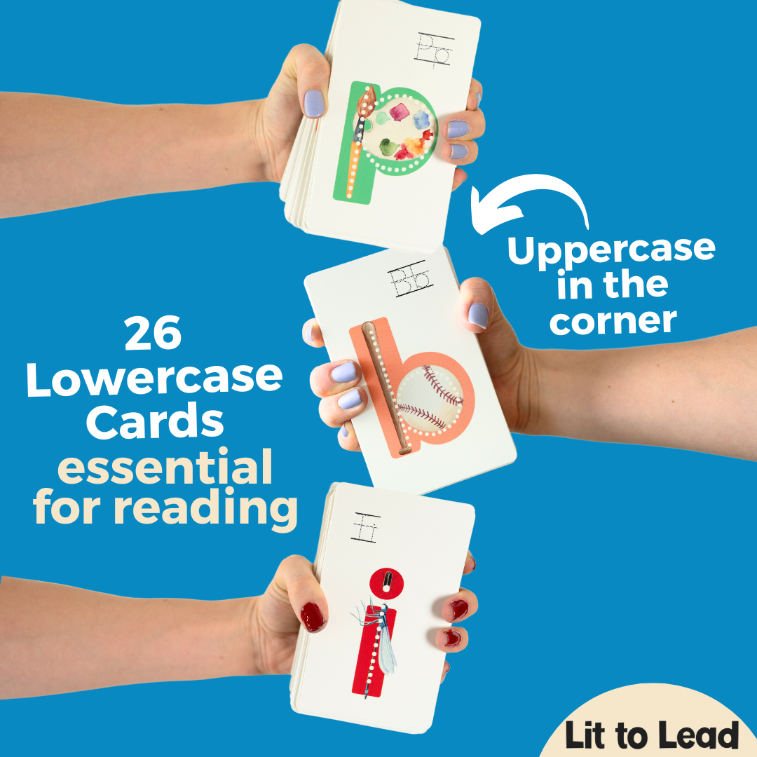 Lit Letters Flashcards Official Lit to Lead Product | Learn Letter Sounds up to 2X Faster | Alphabet Flash Cards | Embedded Pictograph Mnemonic