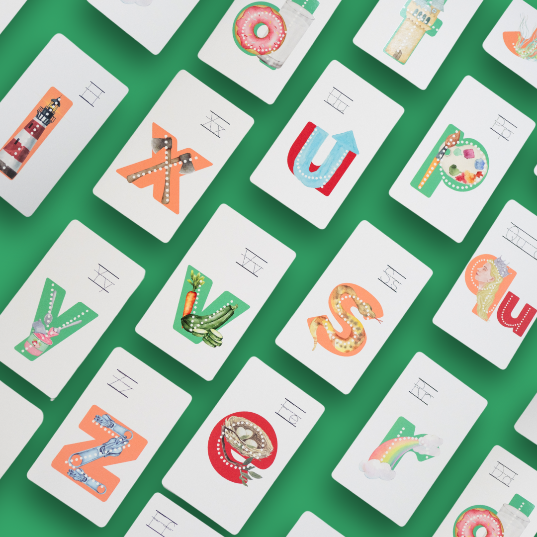 Lit Letters Flashcards Official Lit to Lead Product | Learn Letter Sounds up to 2X Faster | Alphabet Flash Cards | Embedded Pictograph Mnemonic